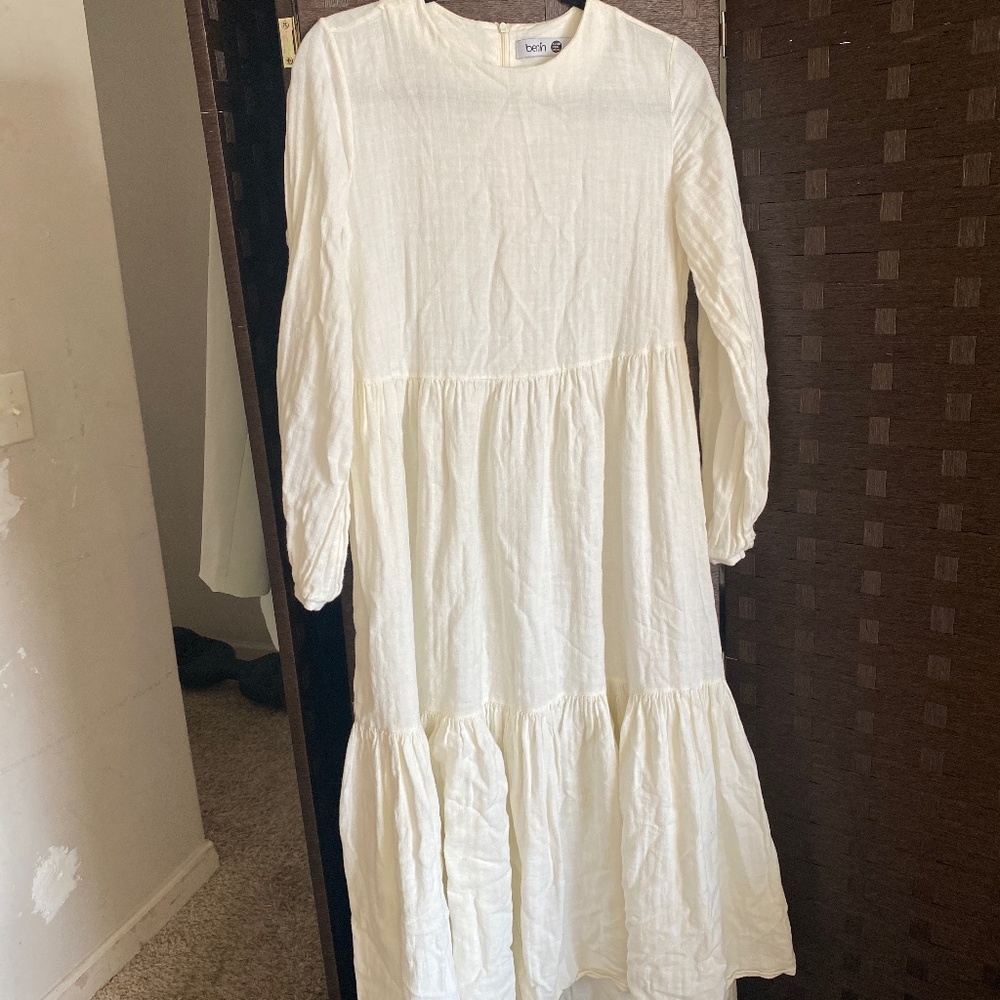 White Long Sleeve Dress